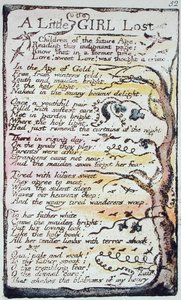 Una piccola ragazza perduta, tavola 52 (Bentley 51) da Songs of Innocence and of Experience (Bentley Copy L) 1789-94